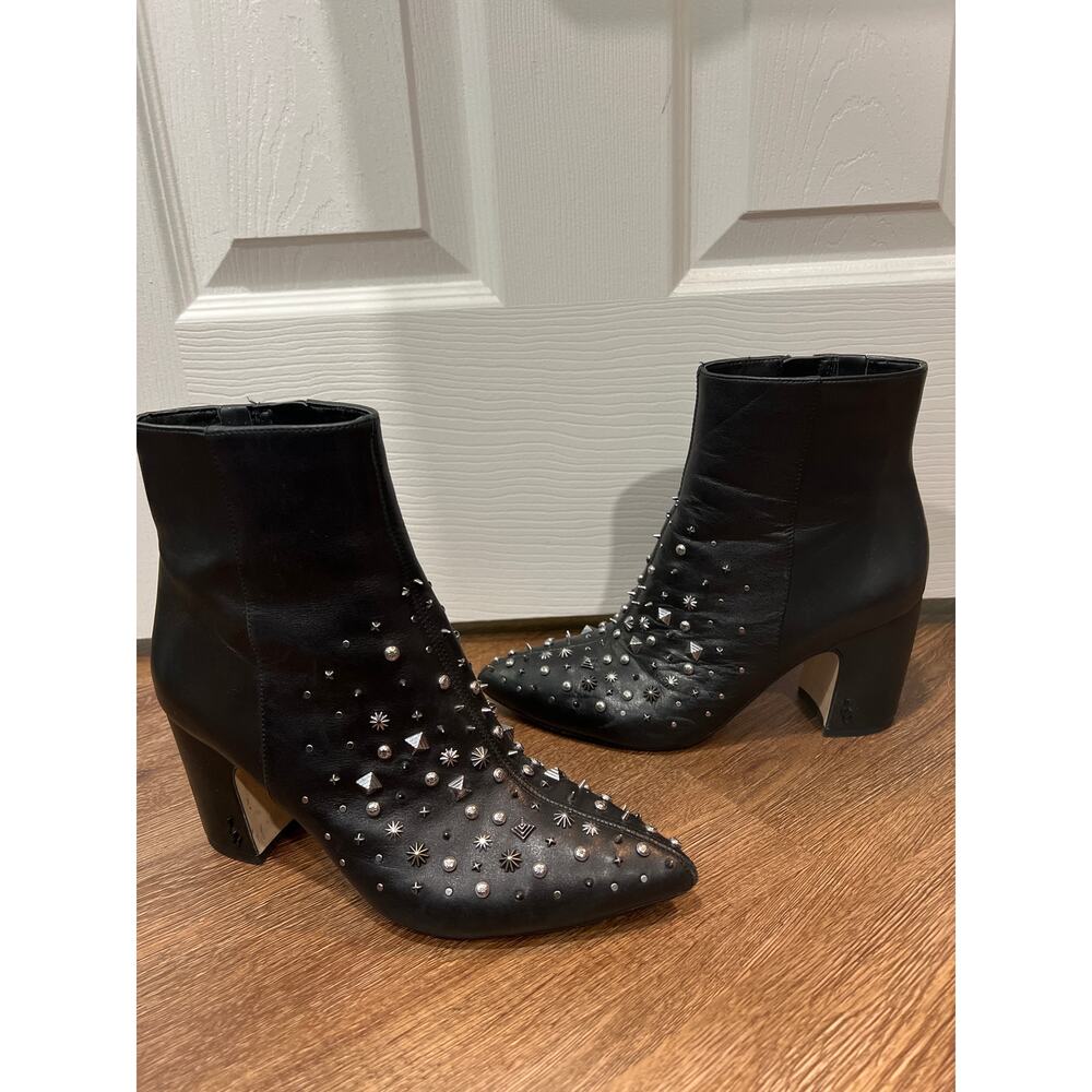 Sam Edelman Hal Studded Bootie in Black Leather Women's 8 - Picture 6 of 10